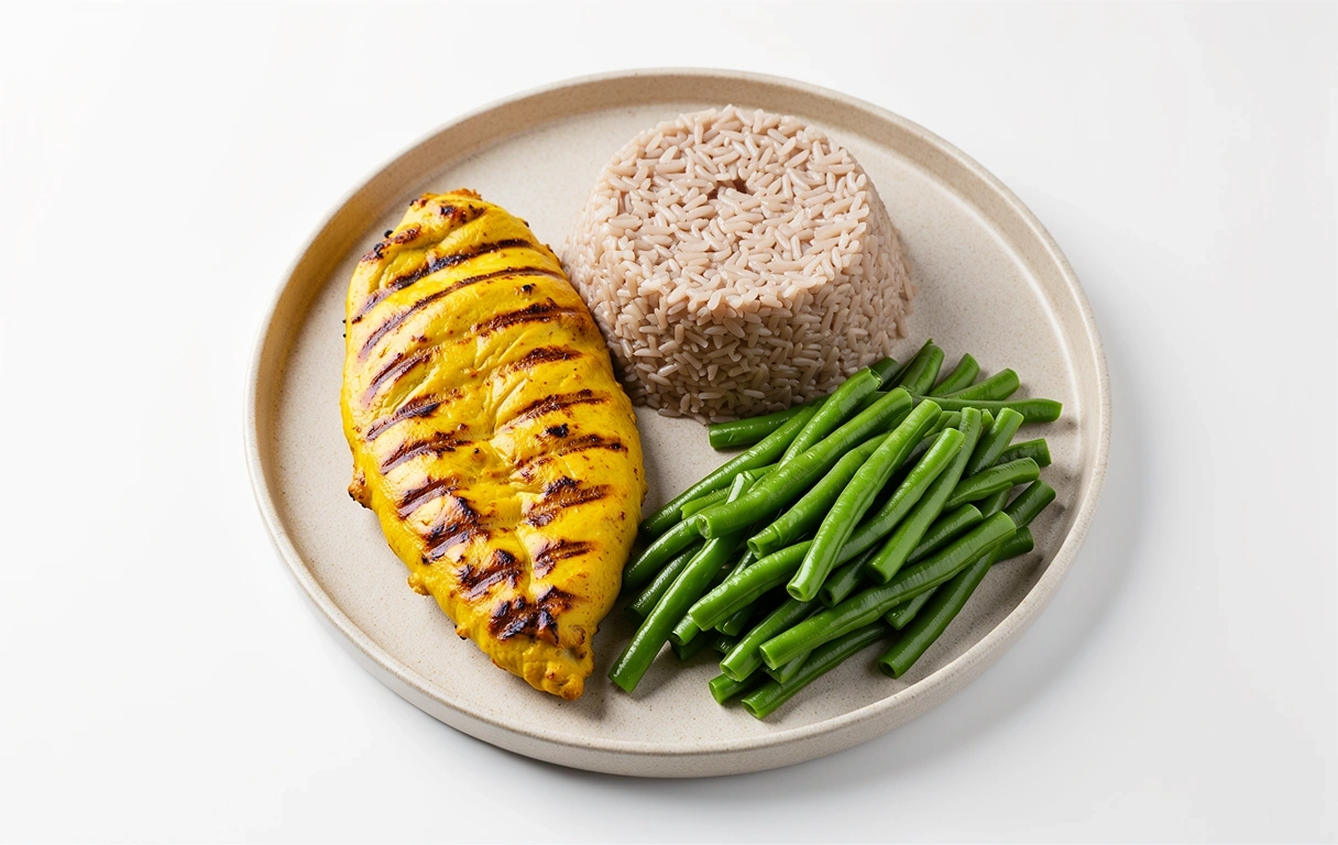 Grilled Chicken with Turmeric and Brown Rice